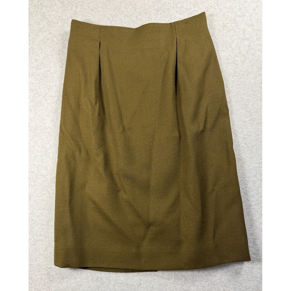 Vintage Mini Skirt Size 4 Olive Solid Short Mini Worsted Wool Preppy 90s SKU 207